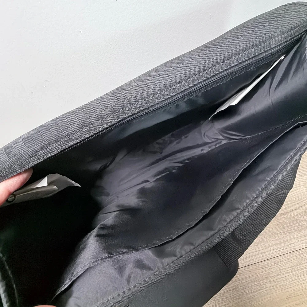 IKEA Messenger Bag Unisex Large Black Minimalist Padded Laptop Shoulder Satchel